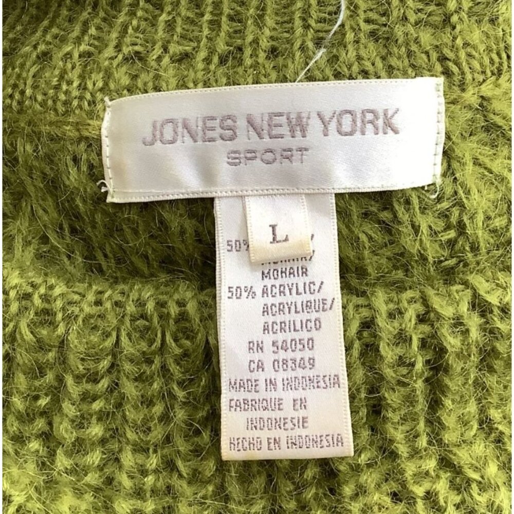 Vintage Olive Green Mohair Sweater Womens L Turtleneck Kurt Cobain MOD - Picture 5 of 6